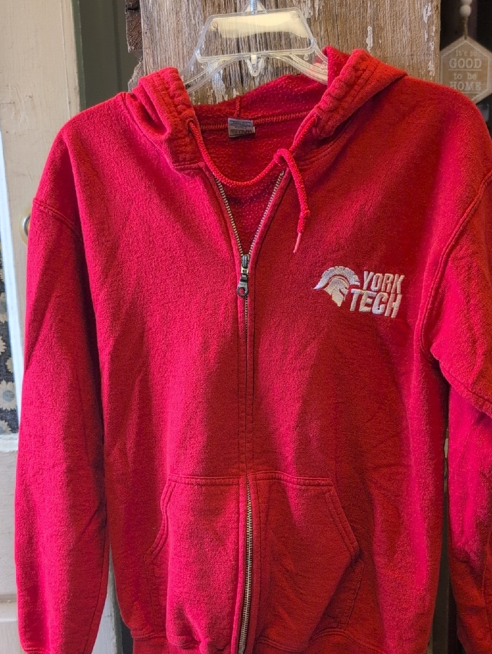 York Tech Red Heavy Blend Zip-Up Hoodie